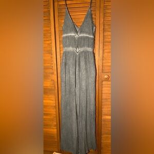 Denim colored wide leg jumpsuit!